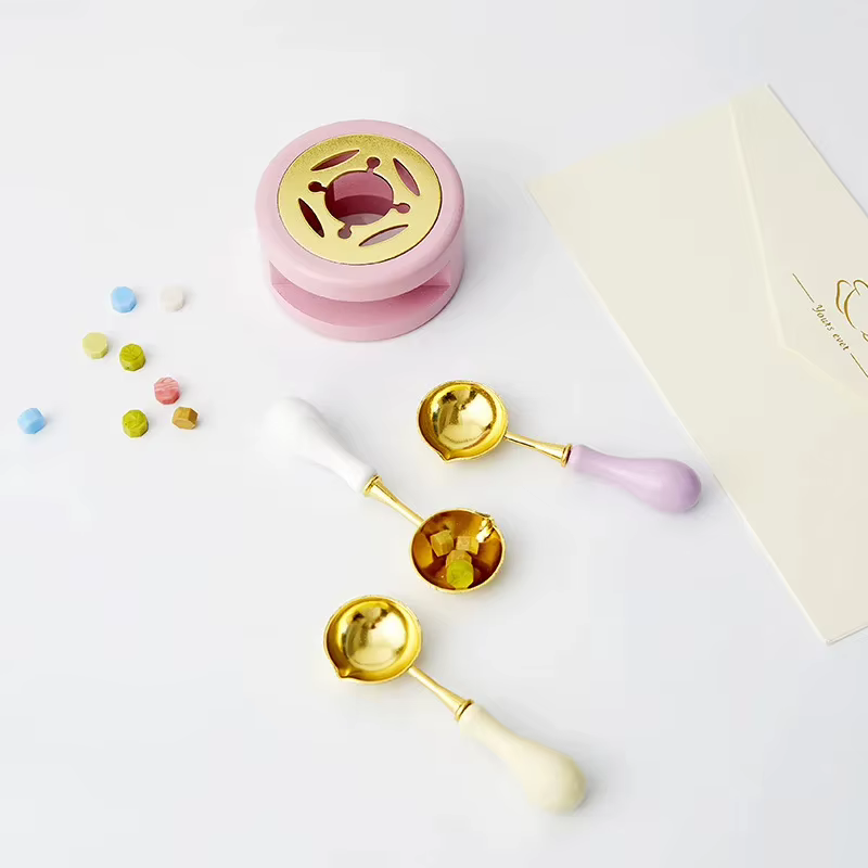 1/2/3/4 pièces Cuillère à cire en plastique avec manche anti-brûlure pour la cire à cacheter des invitations de mariage vintage
