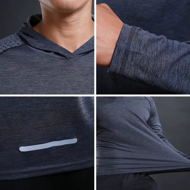 T-Shirt à Capuche en Coton Respirant et à Manches sulfpour Homme, Vêtement de dehors, Musculation, Fitness, Solide