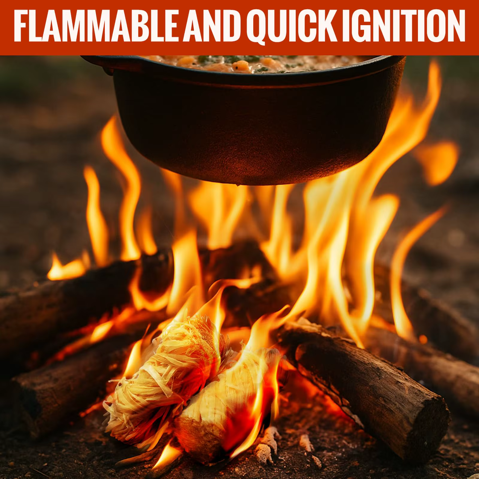 Allume-feu imperméables en cire de bois, bâtonnets faciles à utiliser pour le camping, outils d'allumage, rouleaux de cire de bois pour barbecue en extérieur et randonnée