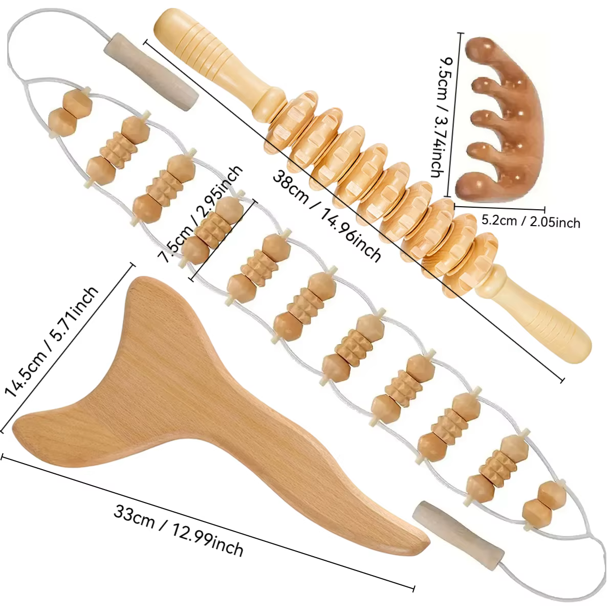 Kit complet de madérothérapie en bois pour massage réducteur