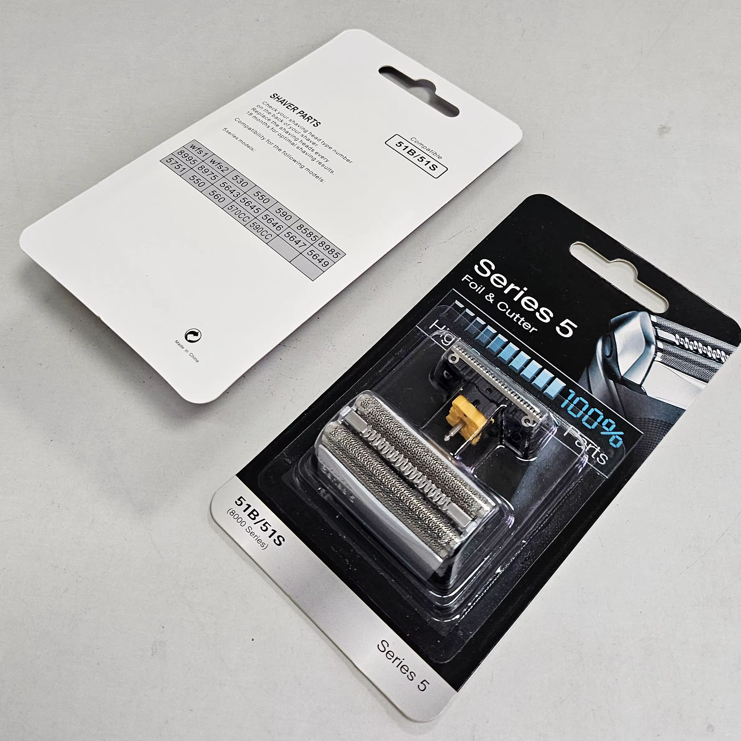 Lame de rasoir 51S/51B compatible avec Braun 8000 wfs1 wfs2 530 550 590 5643 5645 8970 8975 8985 5646/7/9 5751