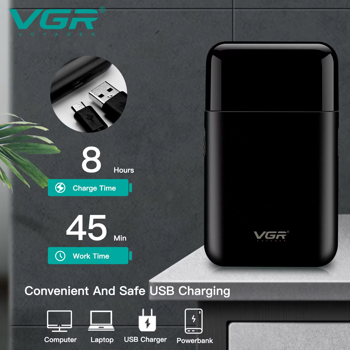 VGR Rasoir Électrique Professionnel