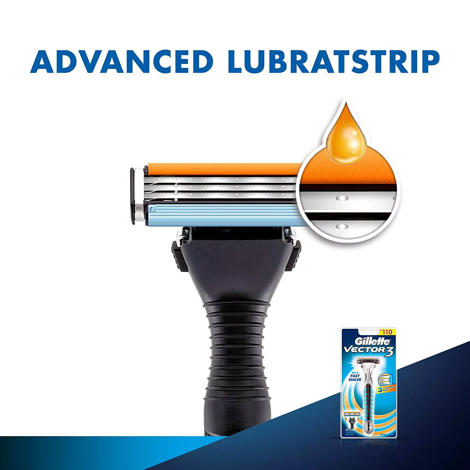 Gillette-Rasoir manuel Vector 3 pour hommes