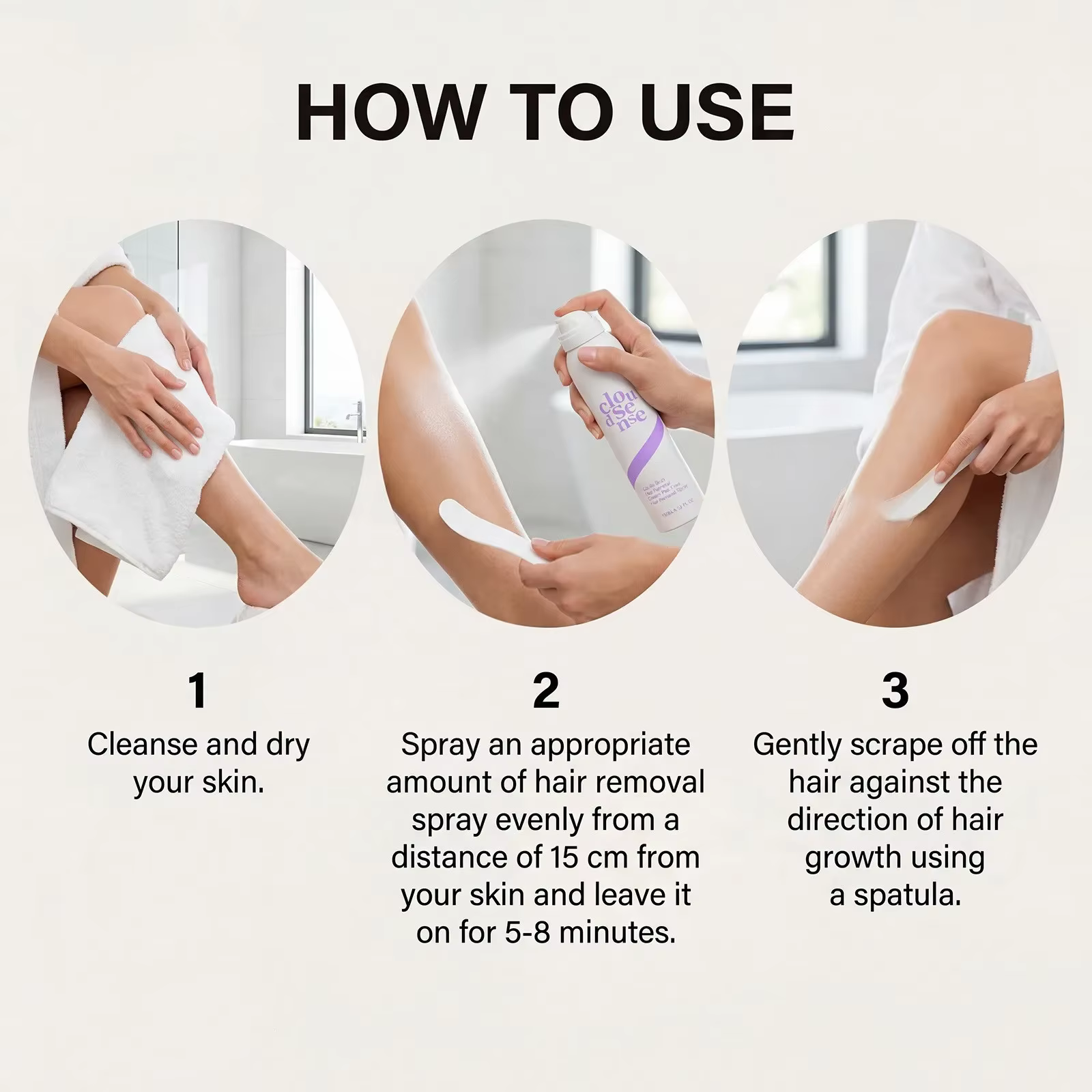 Kit de Spray Épilatoire Doux et Apaisant pour le Corps