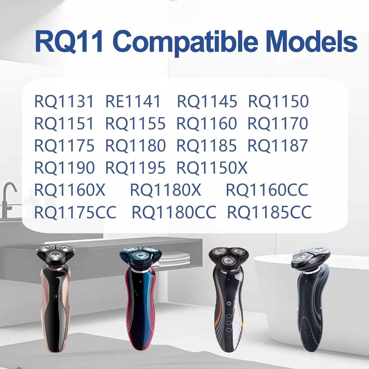 Tête de rechange RQ11 pour Philips SensoTouch 2D RQ1100(11XX) série 1150X 1160X 1170X 1180X
