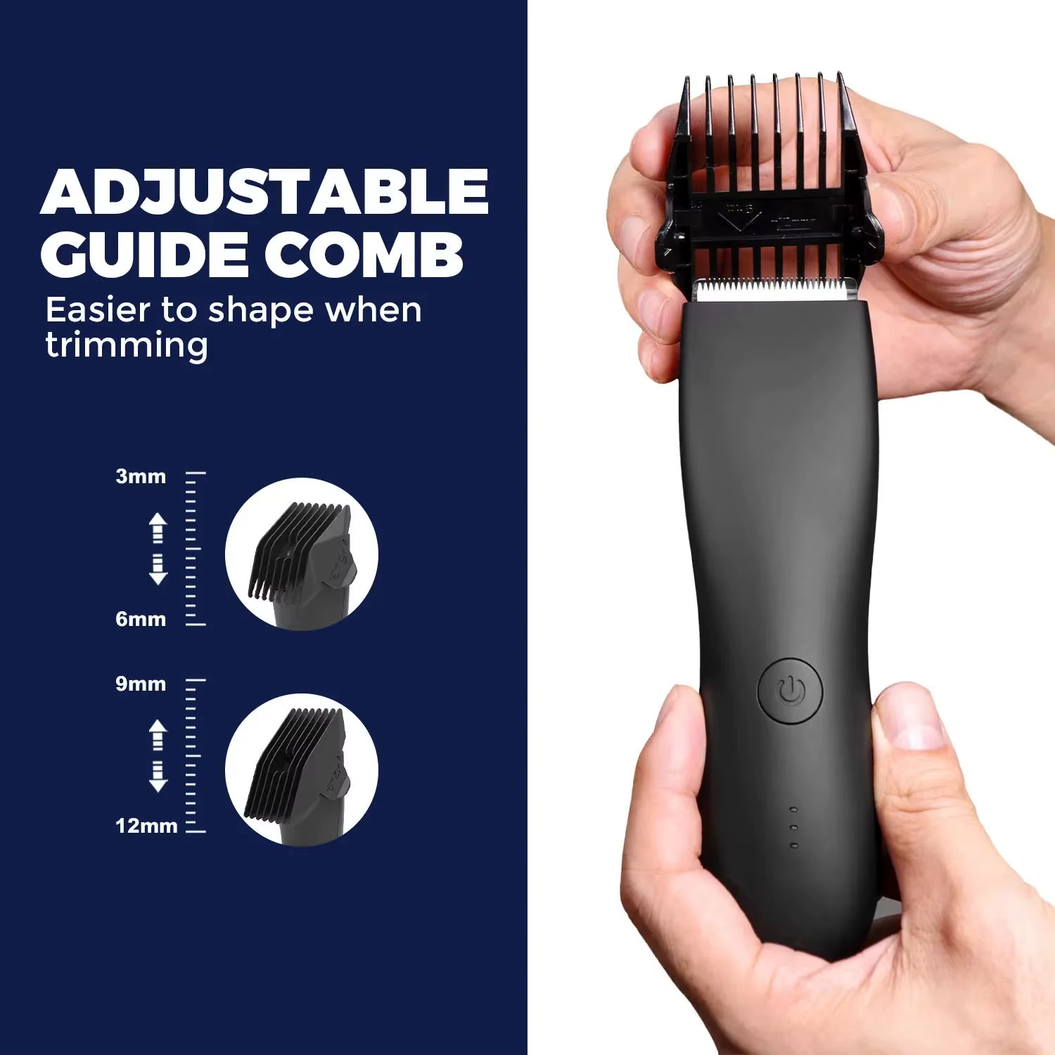Tondeuse à barbe pour hommes, tondeuse à poils du corps étanche, rasoir électrique, appareil de soins corporels, utilisation à sec ou à l’eau, pour la zone pubienne, la barbe, les jambes et la poitrin