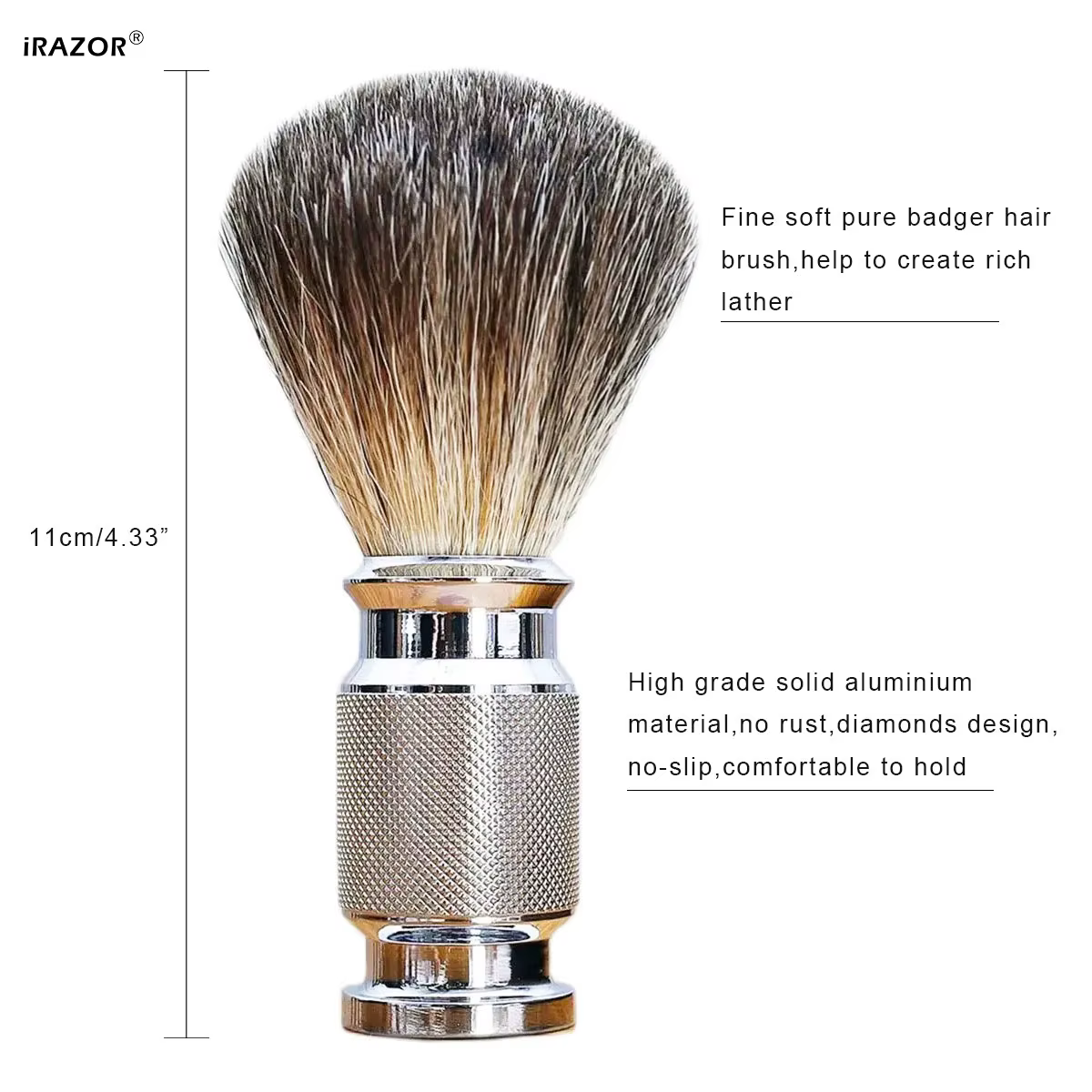 Brosse de rasage classique avec poignée antidérapante
